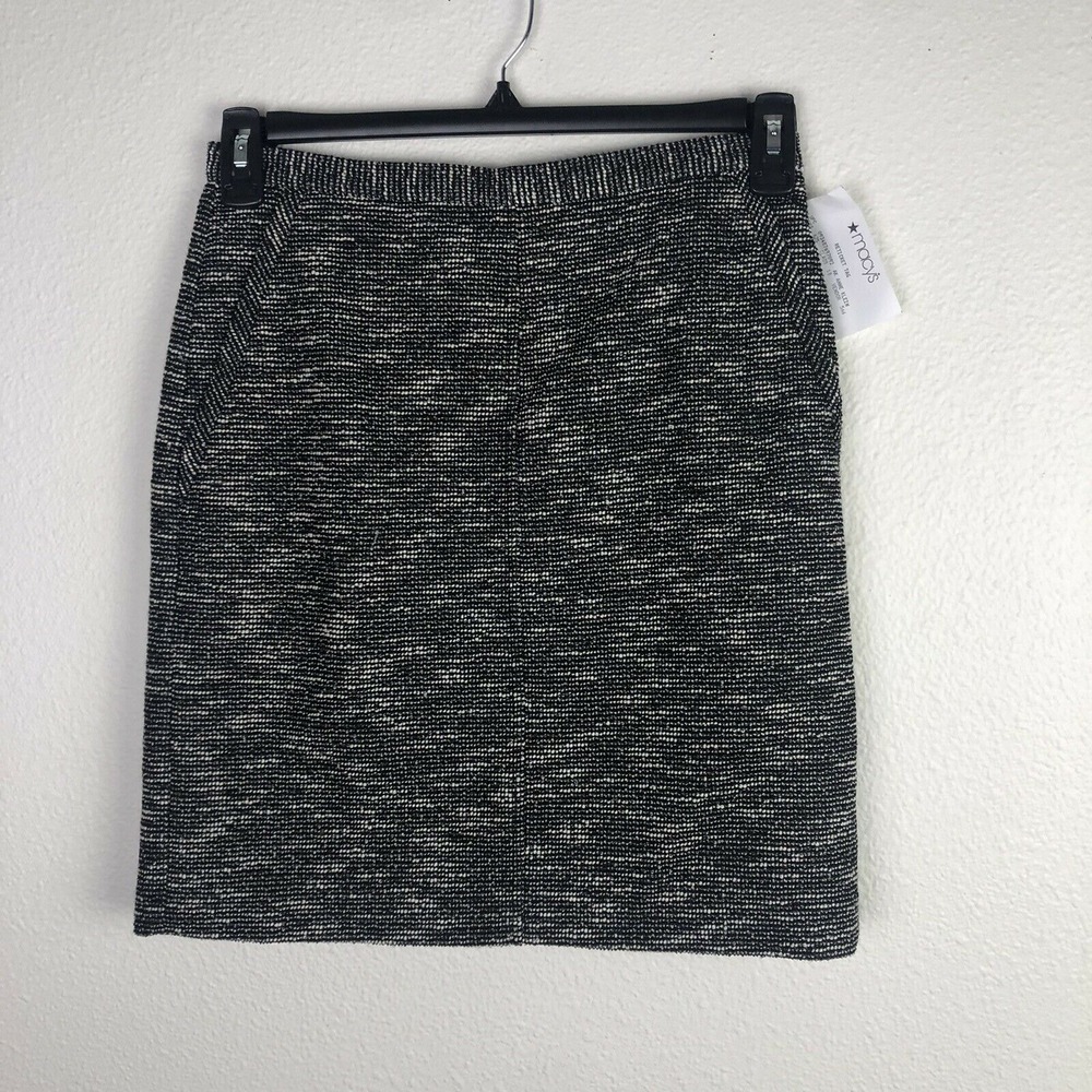 Anne Klein Mini Tweed Skirt Black/White Sz 2‎ Lined